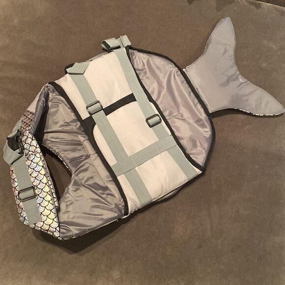 Kouser Dog Life Jacket Life Vest Flotation Device Silver WhaleDesign Size XL NEW - Picture 2 of 7